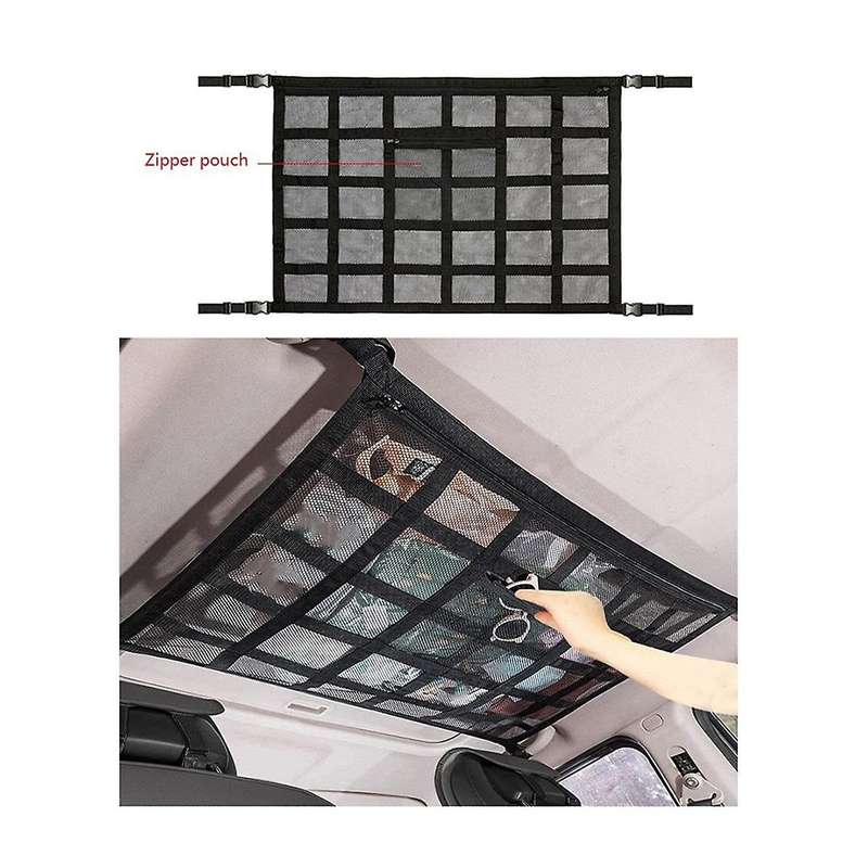 Car Strong Net Bag Load-bearing Mesh Car Roof Storage Capacity Car Ceiling Auto Accessories Roof Sto