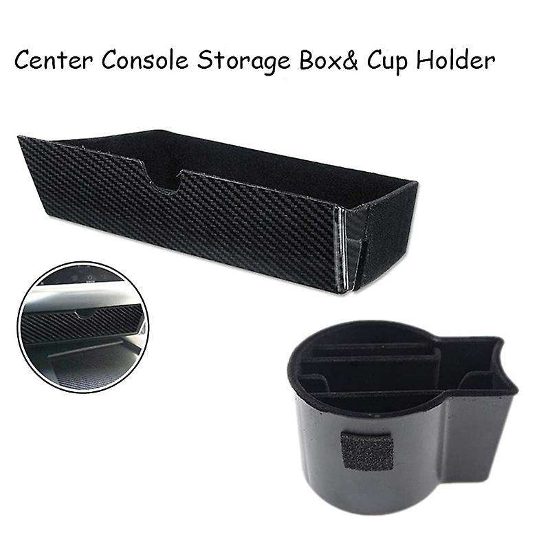 Car Style Center Console Storage Box Drawer Tray Cup Holder for Model X Model S 2012 -2019