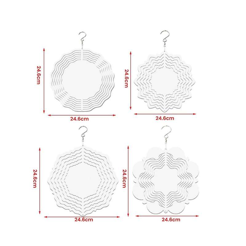 Car Style Wind Power White Coated Aluminum Plate Double-sided Printing Heat Transfer Wind Chime Turn