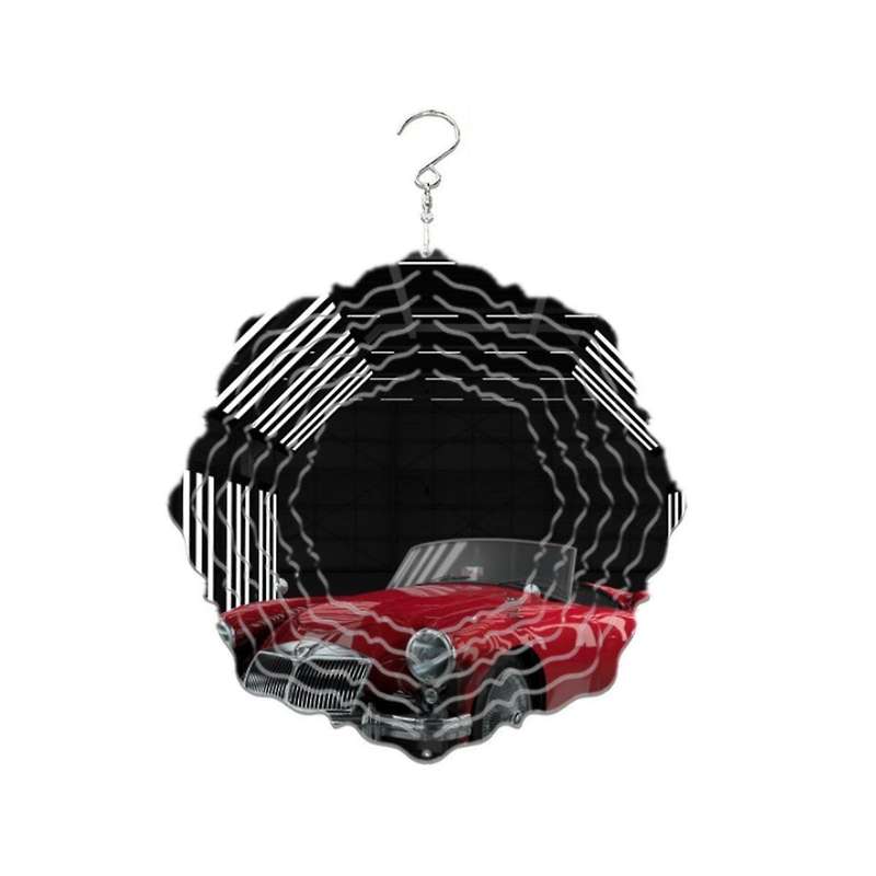 Car Style Wind Power White Coated Aluminum Plate Double-sided Printing Heat Transfer Wind Chime Turn