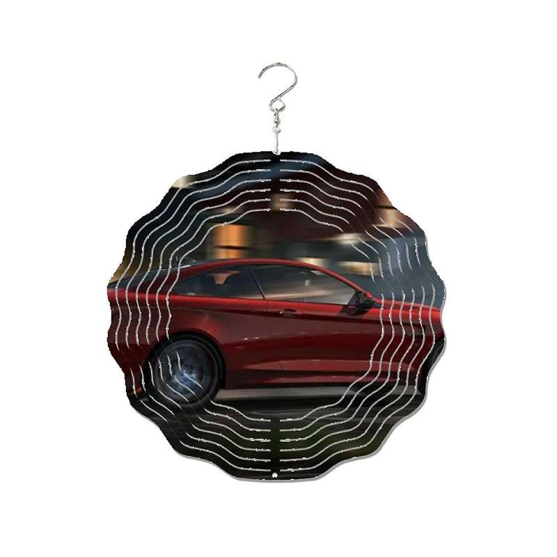 Car Style Wind Power White Coated Aluminum Plate Double-sided Printing Heat Transfer Wind Chime Turn