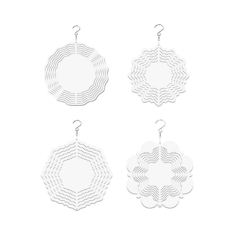 Car Style Wind Power White Coated Aluminum Plate Double-sided Printing Heat Transfer Wind Chime Turn