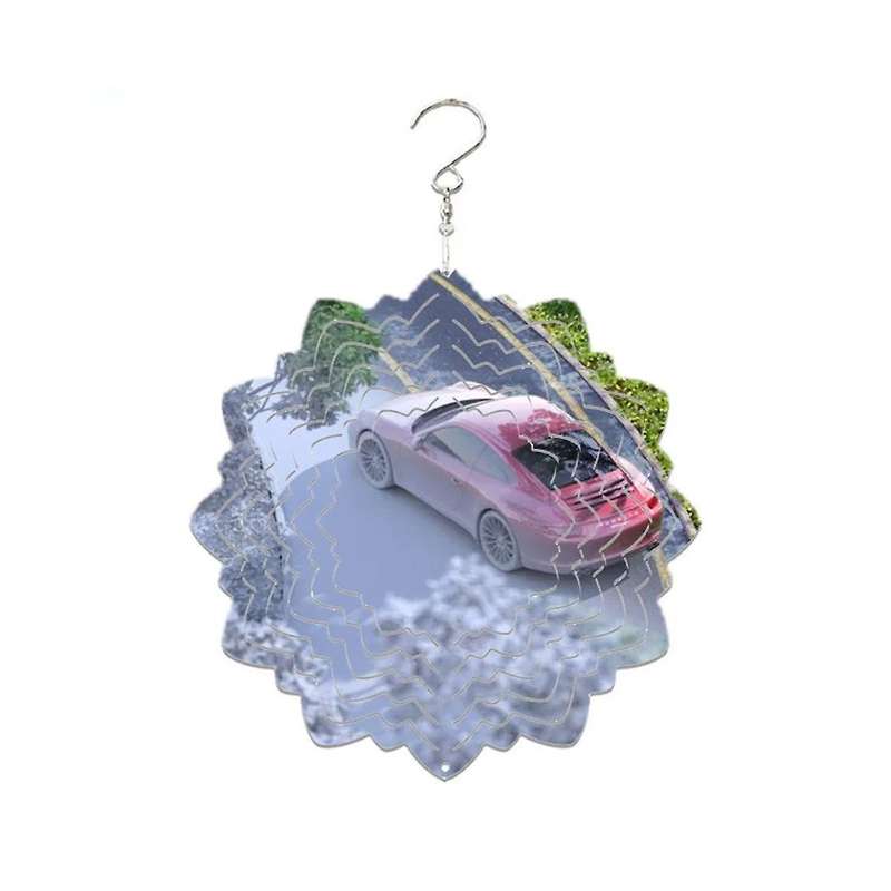 Car Style Wind Power White Coated Aluminum Plate Double-sided Printing Heat Transfer Wind Chime Turn