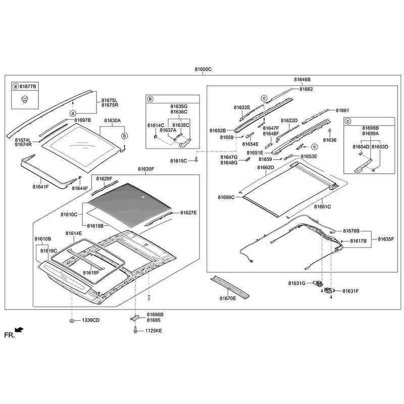 Car Sunroof Bracket for 81635G3000 81636G3000