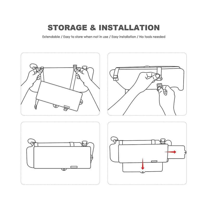 Car Sunshade Retractable Multifunctional Sunshade Anti- Goggles Car Sunshade Blocks Windshield Sun