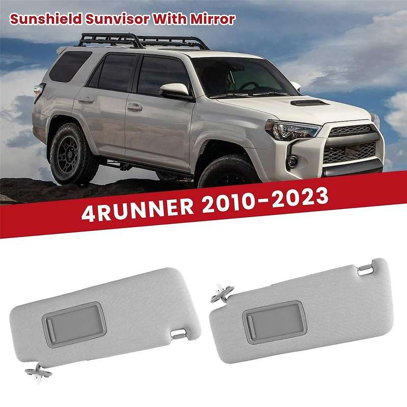 Car Sunshield Sunvisor with Mirror Interior Sun Visor Gray for 4runner 2010-2023 74320-35a91-b1