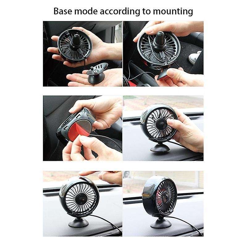 Car Supplies Usb Car Fan Air Conditioner Colorful Light Dashboard Cooling Fan Center Console Decorat