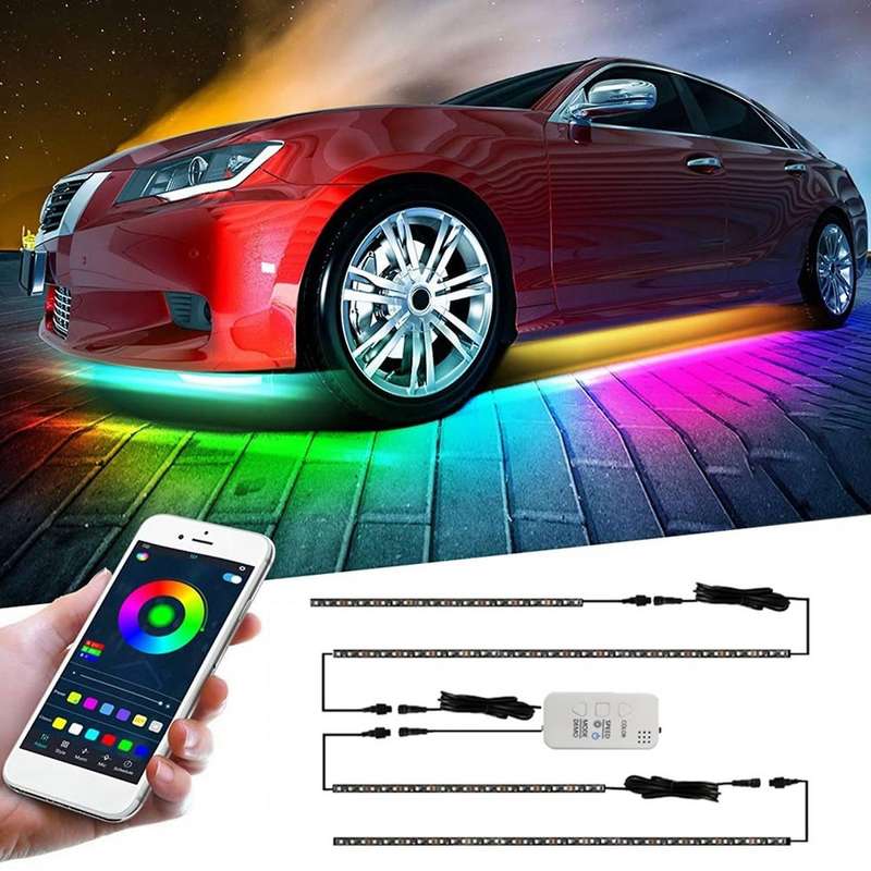 Car Symphony Chassis Light Voice Control APP Colorful Streaming Marquee Trim Light Atmosphere Light