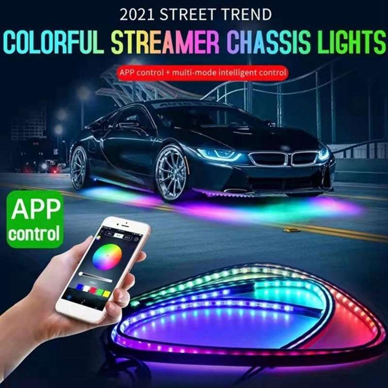Car Symphony Chassis Light Voice Control APP Colorful Streaming Marquee Trim Light LED Atmosphere Li