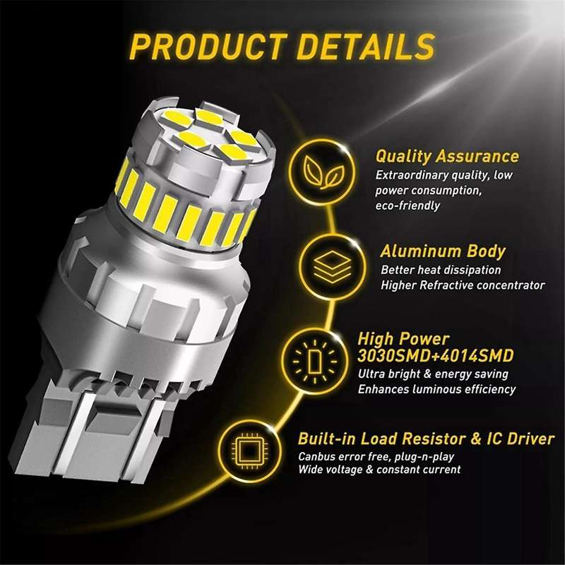 Car T20 7440 W21W LED Canbus Reverse Lights W21/5W 7443 LED Bulb Brake Turn Signal Lights 6500K Supe