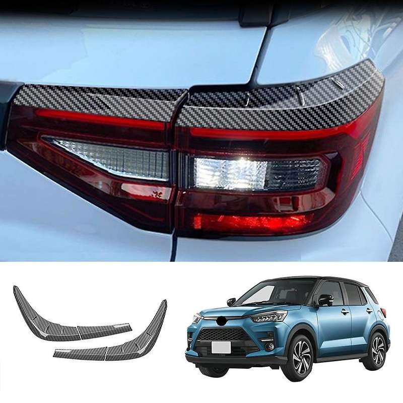 Car Tail Light Eyebrow Cover Decorative Trim Spoiler Style for Raize 200 Series Carbon Fiber