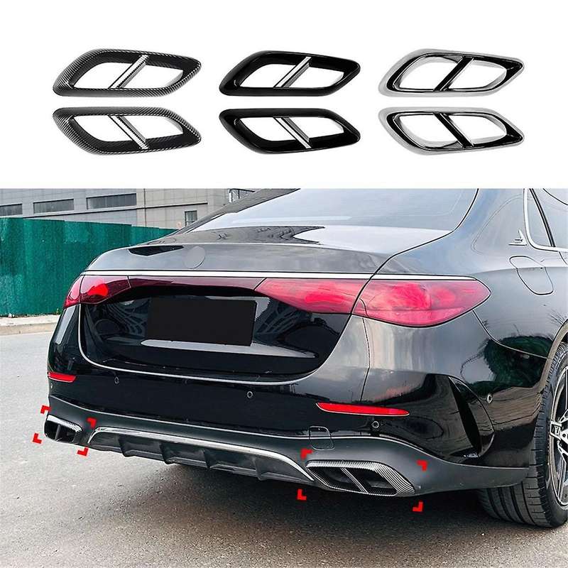 Car Tail Throat Decor Frame for - E W214 2024+ Car Exhaust Pipe Trim Cover Stickers Glossy Black