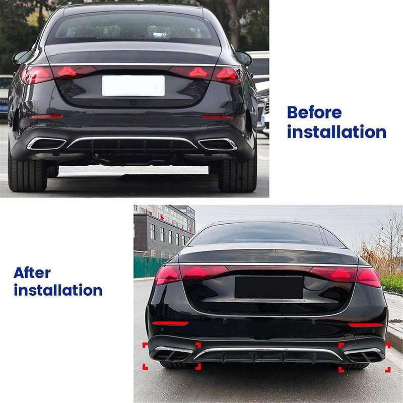 Car Tail Throat Decor Frame for - E W214 2024+ Car Exhaust Pipe Trim Cover Stickers Glossy Black