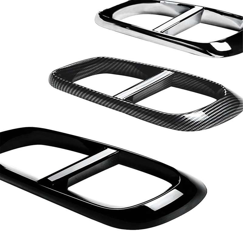 Car Tail Throat Decor Frame for - E W214 2024+ Car Exhaust Pipe Trim Cover Stickers Glossy Black