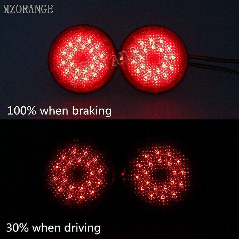 Car Tail Rear Bumper Reflector Lamp Round for / for Sienna/ Tail Brake Stop Light (Red)