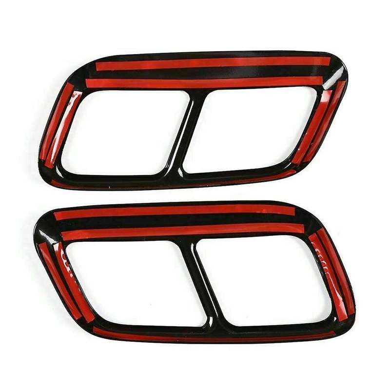 Car Tail Throat Trim for Range Sport 2018-2022 Exhaust Pipe Cover Tail Pipe Cover Trim Gloss Black