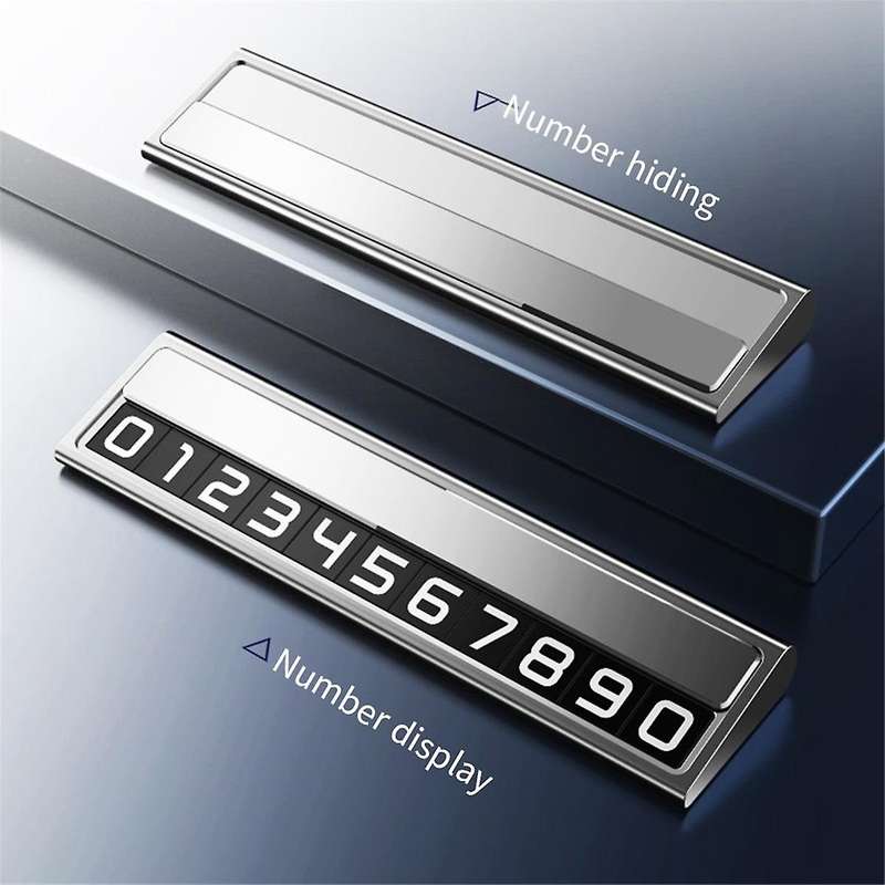 Car Temporary Parking Cartoon with Phone Number Plate Aluminum Parking Car Shape Car Accessories Par