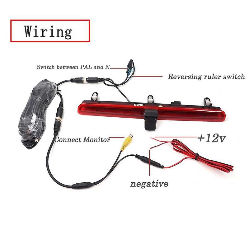 Car Third 3Rd Brake Lamp Camera for T5 Single Door After 2016.5- High Tail Light Reversing Rear Vie