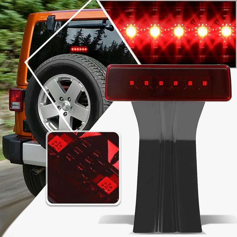 Car Third Brake Stop Light 68048581AA for JK 2007-2018 Rear High Mount Brake Signal LED Lamp Red &