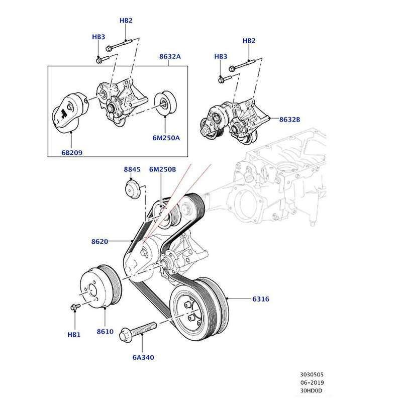Car Timing Tensioner Bracket Idler Pulley Bearing LR079294 for Sport LR4 2013-