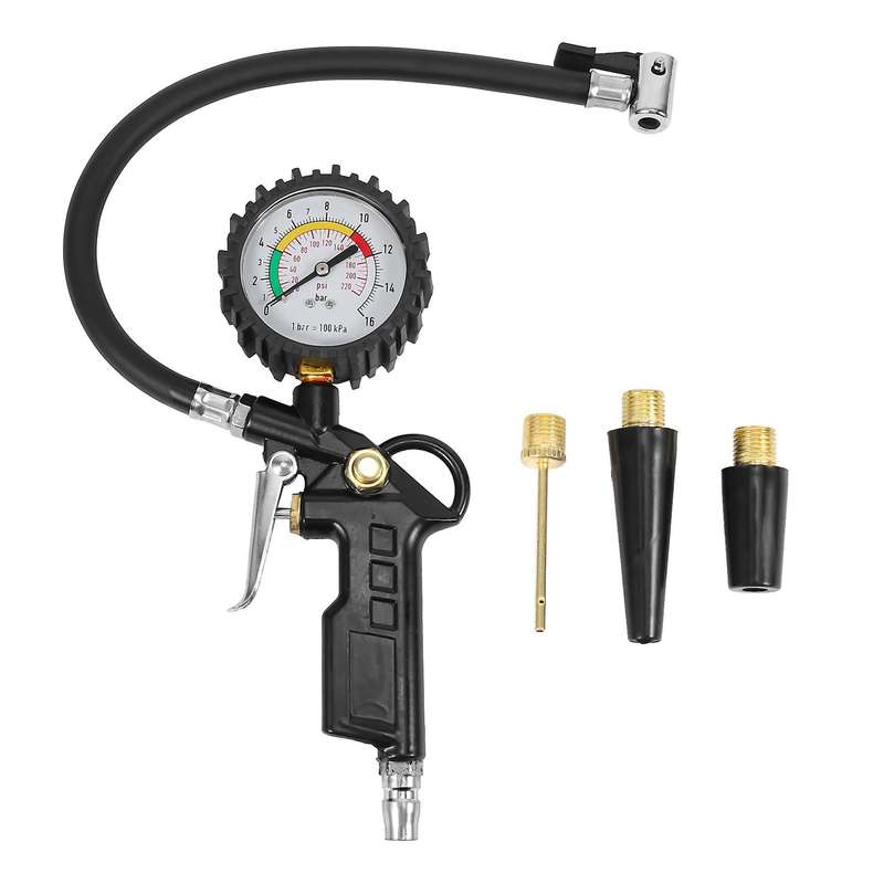 Car Tire Pressure Gauge 220 PSI Tire Inflator with Pressure Gauge Air Compressor for Motorcycles Bi