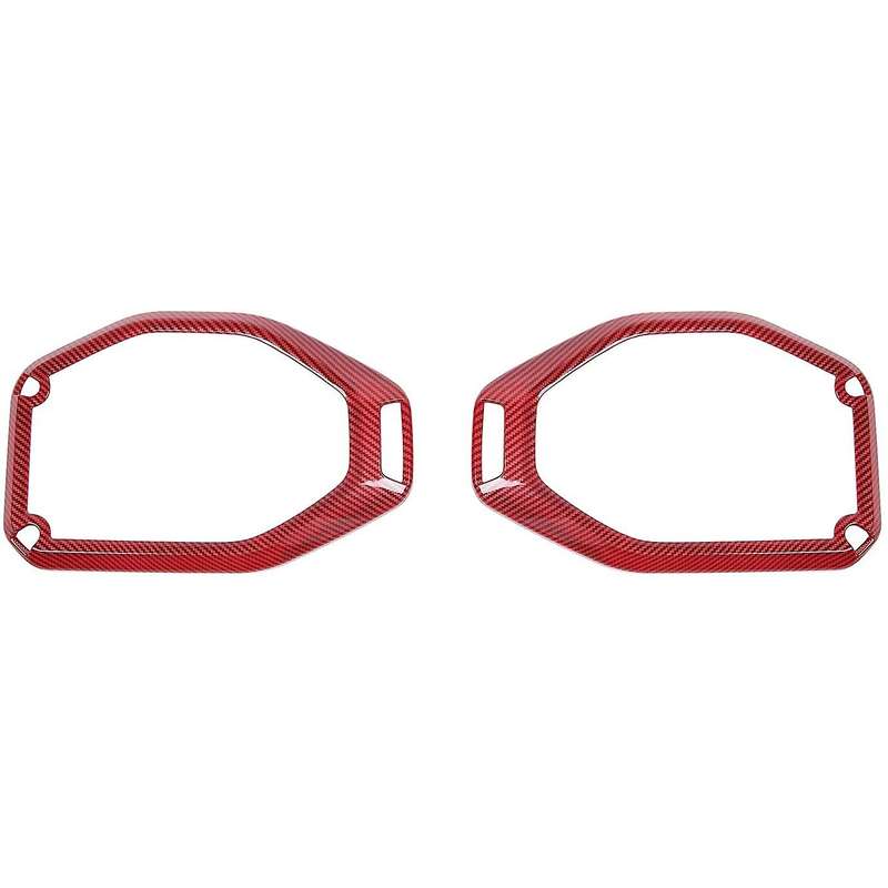 Car Top Roof Speaker Frame Trim Cover for 2018-2021 Wrangler JL JLU JT (Red Carbon Fiber)