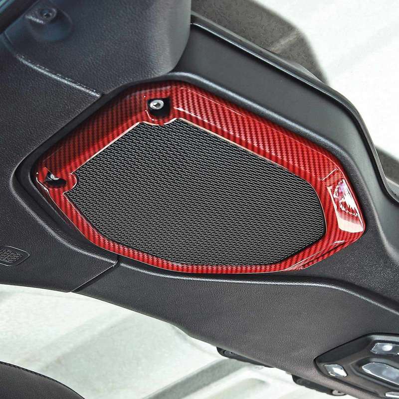 Car Top Roof Speaker Frame Trim Cover for 2018-2021 Wrangler JL JLU JT (Red Carbon Fiber)