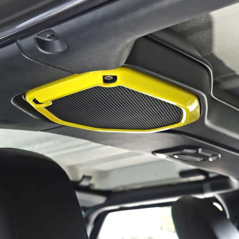 Car Top Roof Speaker Frame Trim Cover for 2018-2021 Wrangler JL JLU JT (Yellow)