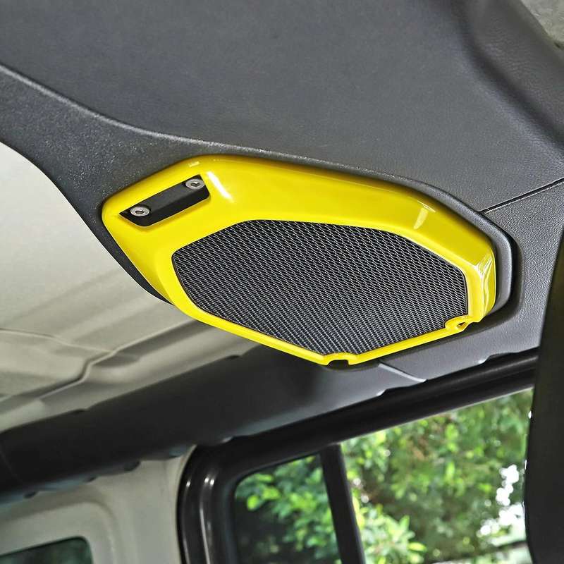 Car Top Roof Speaker Frame Trim Cover for 2018-2021 Wrangler JL JLU JT (Yellow)