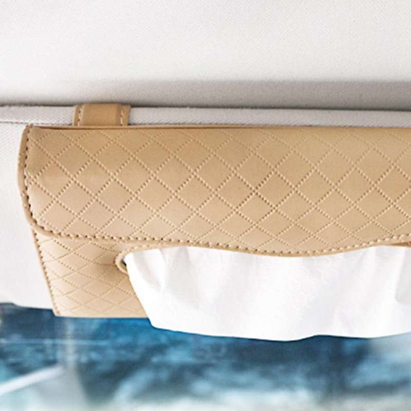 Car Towel Holder Sun Visor Paper Towel Holder Car Sun Visor Napkin Holder PU Back Seat Tissue Box Be