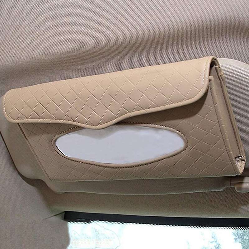 Car Towel Holder Sun Visor Paper Towel Holder Car Sun Visor Napkin Holder PU Back Seat Tissue Box Be