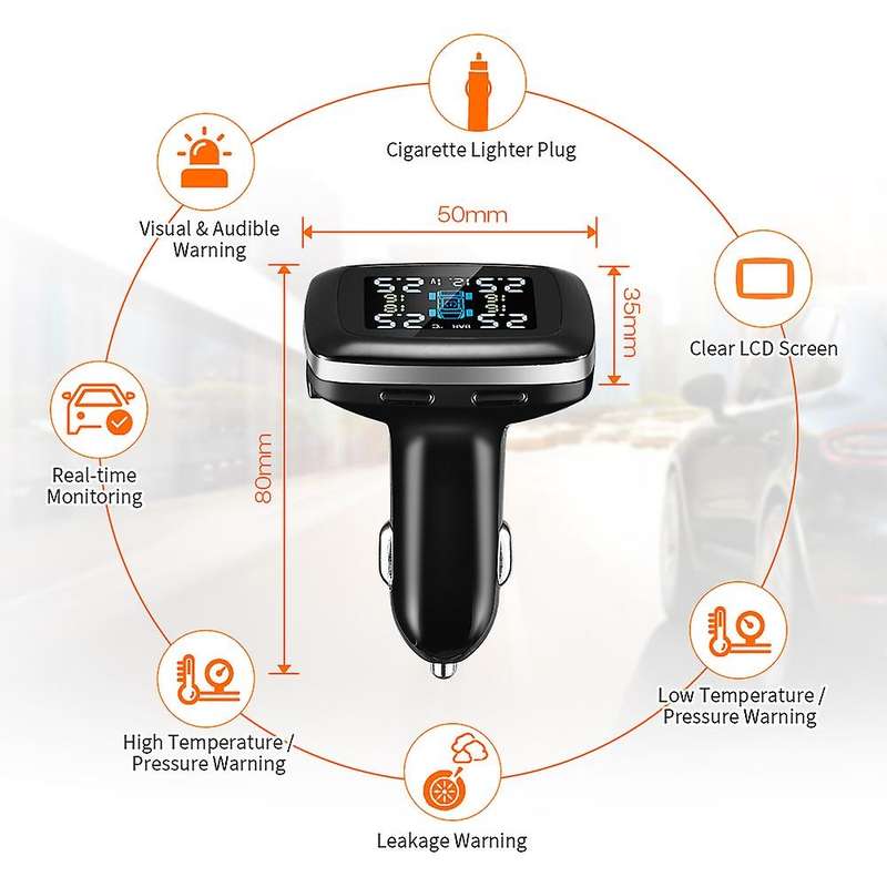 Car Tpms Lighter Digital Tpms Car Tire Pressure Alarm System Usb Port Security Alarm Systems Tire P