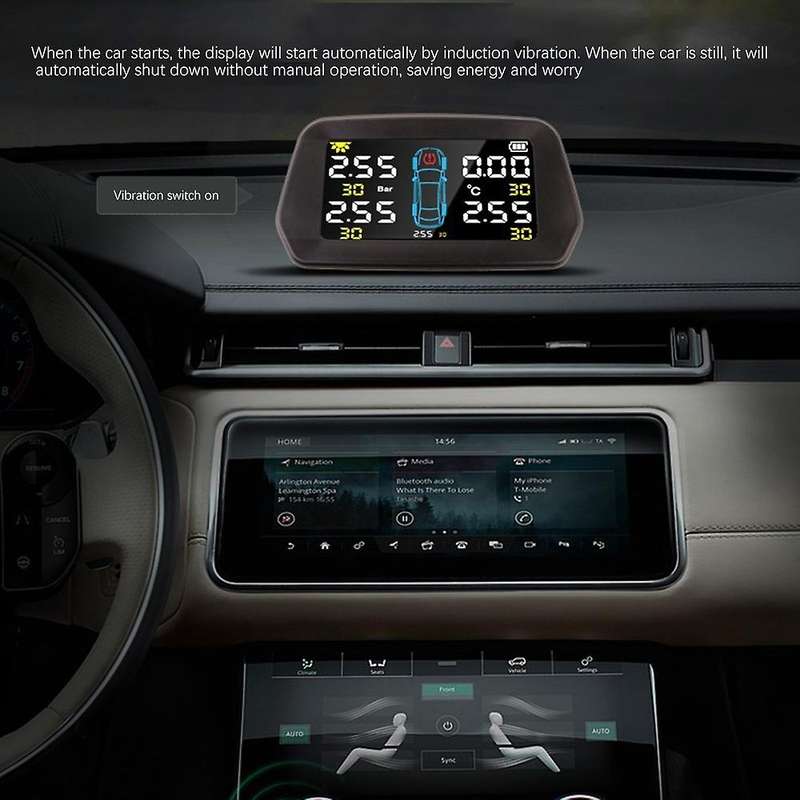 Car TPMS Tire Pressure Monitor Solar External Sensor Tire Pressure Alarm Monitoring System Control S
