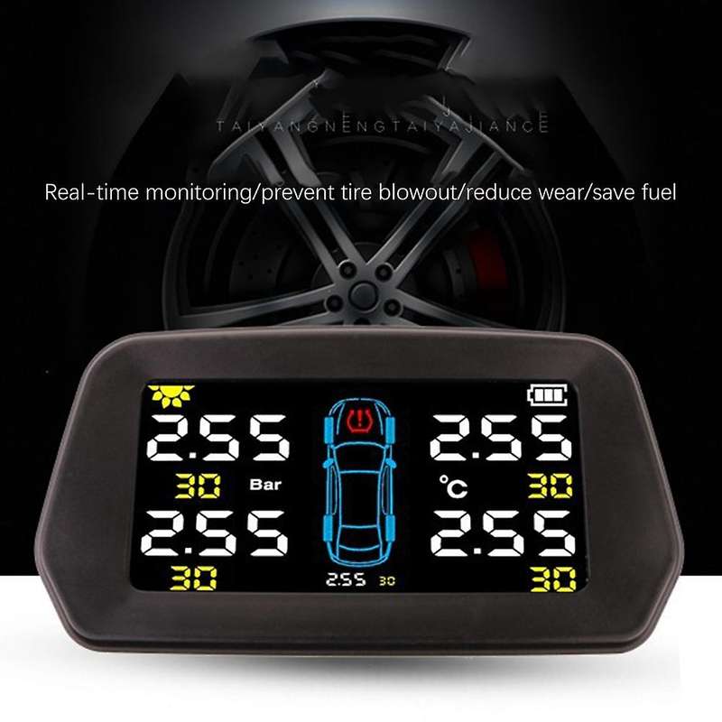 Car TPMS Tire Pressure Monitor Solar External Sensor Tire Pressure Alarm Monitoring System Control S