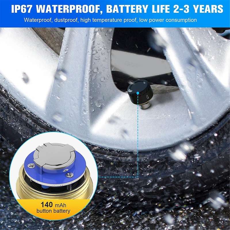 Car TPMS Tire Pressure Monitoring System Bluetooth 5.0 Mobile Phone Display Car Tyre Pressure Sensor