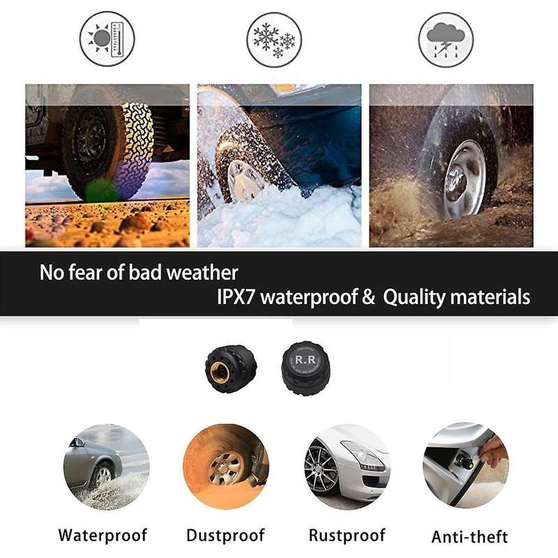 Car TPMS Solar Tire Pressure Monitoring System Digital Gauge Solar Tire Pressure for Car