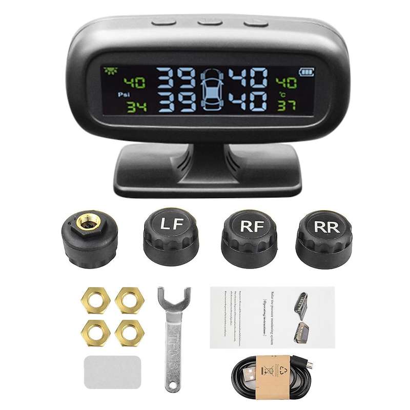 Car TPMS Solar Tire Pressure Monitoring System Digital Gauge Solar Tire Pressure for Car