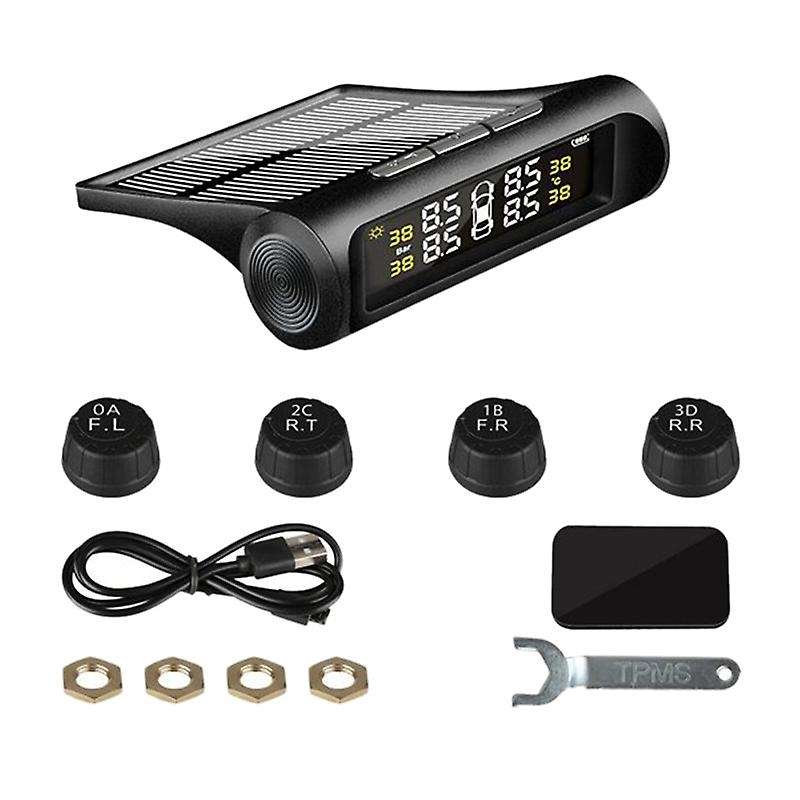 Car TPMS Tyre Pressure Monitoring System Solar Power Digital LCD Display Auto Security Alarm Systems