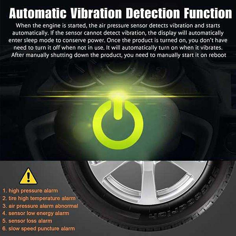 Car TPMS Tyre Pressure Monitoring System Solar Power Digital LCD Display Auto Security Alarm Systems