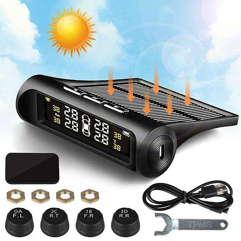 Car TPMS Tyre Pressure Monitoring System Solar Power Digital LCD Display Auto Security Alarm Systems