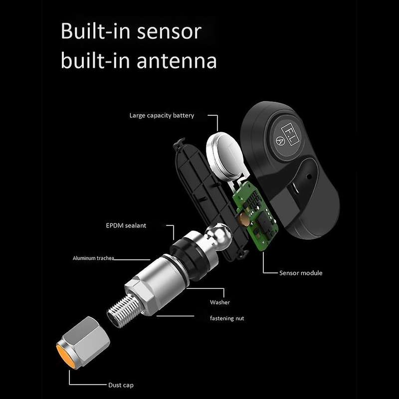 Car TPMS Tire Pressure Monitoring System Solar Power LCD Display Auto Security Alarm Tire Pressure S