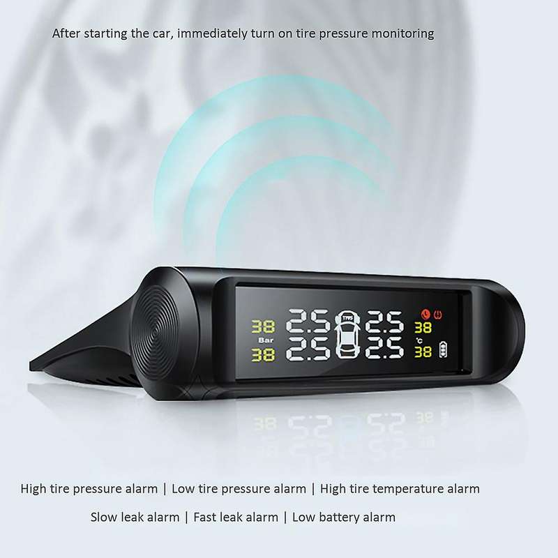 Car TPMS Tire Pressure Monitoring System Solar Power LCD Display Auto Security Alarm Tire Pressure S