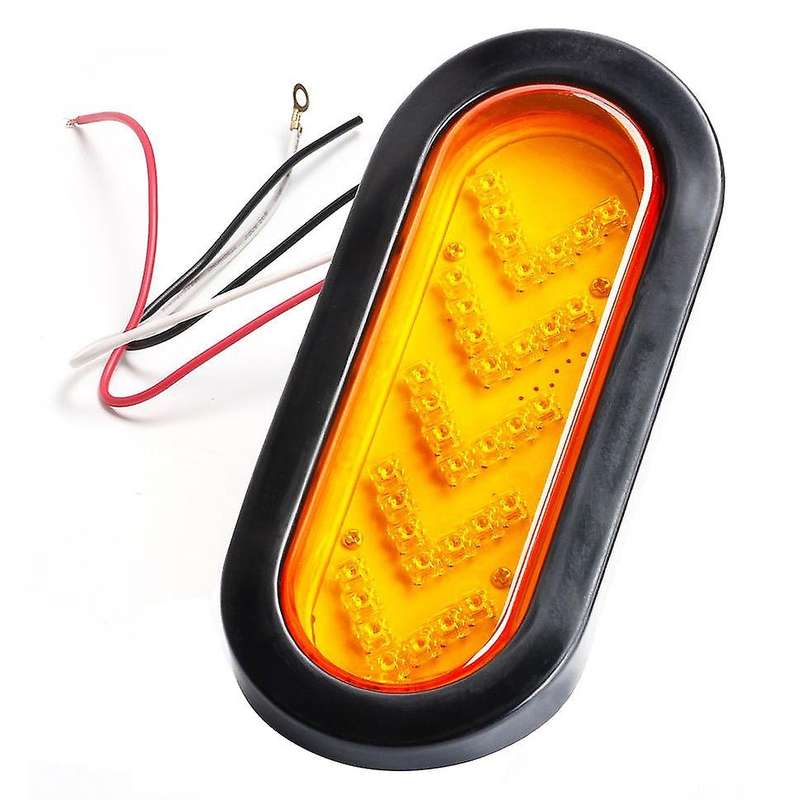 Car Trailer LED Streamer 35LED Oval Turn Dynamic Light Amber Highlight Car Modification Light