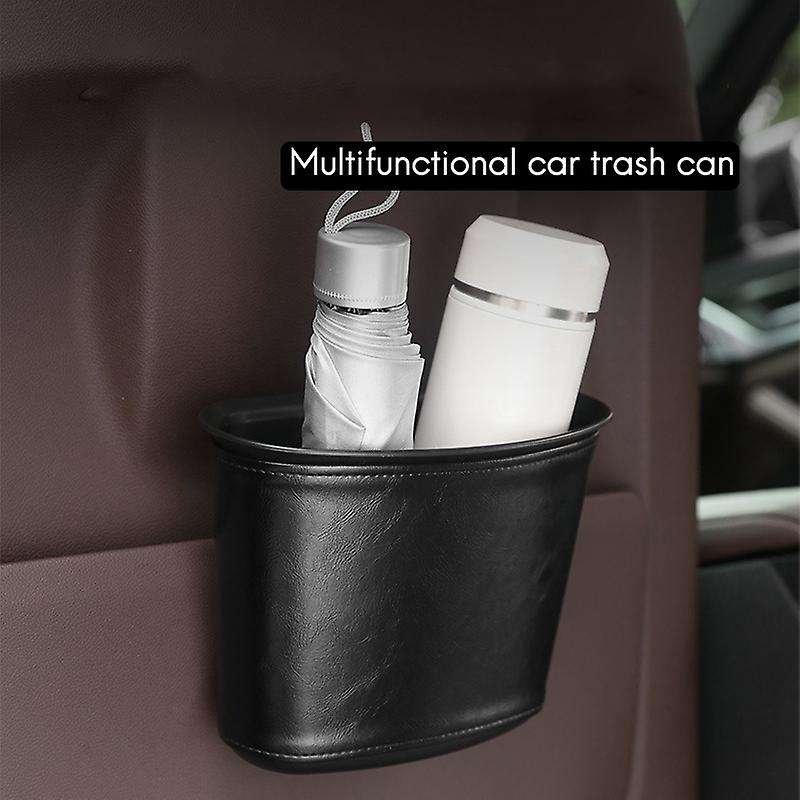 Car Trash Can PU Trash Bin Dustbin Garbage Organizer Holder Small Trash Wastebasket Container for Ca