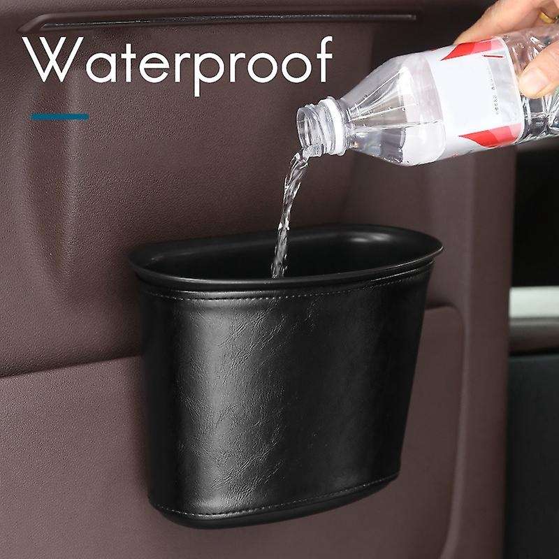 Car Trash Can PU Trash Bin Dustbin Garbage Organizer Holder Small Trash Wastebasket Container for Ca