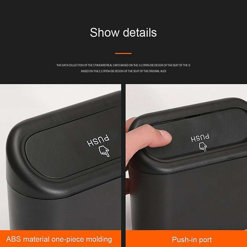 Car Trash Can Interior Organizer Storage Box Car Garbage Bag Press Sealed Trash Can Auto Storage Bin