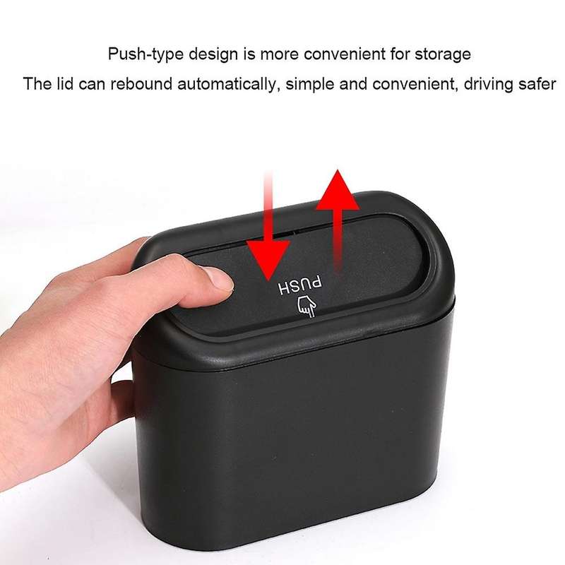 Car Trash Can Interior Organizer Storage Box Car Garbage Bag Press Sealed Trash Can Auto Storage Bin