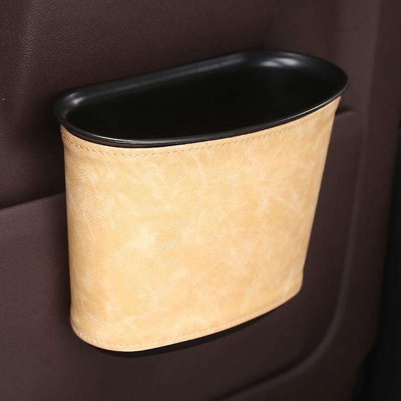 Car Trash Can PU Trash Bin Dustbin Garbage Organizer Holder Small Trash Wastebasket Container for Ca