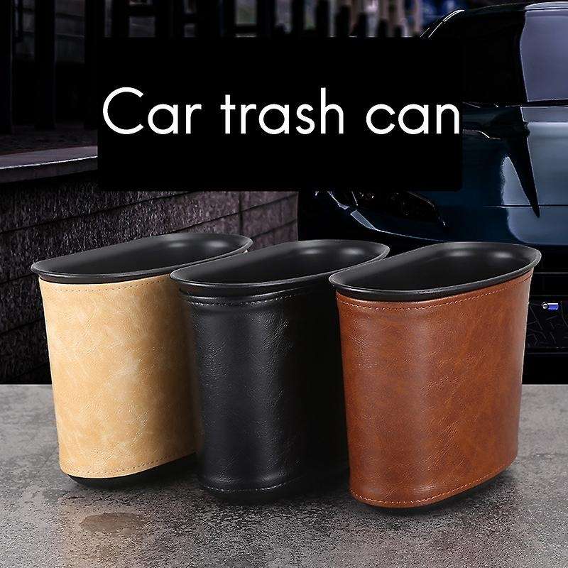 Car Trash Can PU Trash Bin Dustbin Garbage Organizer Holder Small Trash Wastebasket Container for Ca