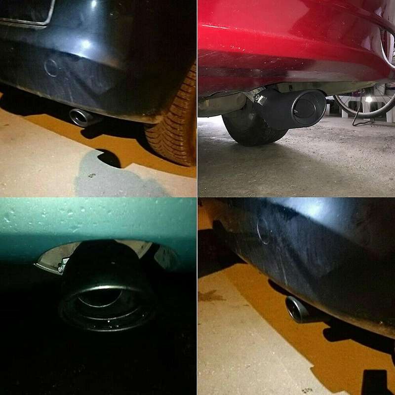 Car Trim Exhaust Pipe 63mm Stainless Steel Bend Muffler Tip Tail Throat Black